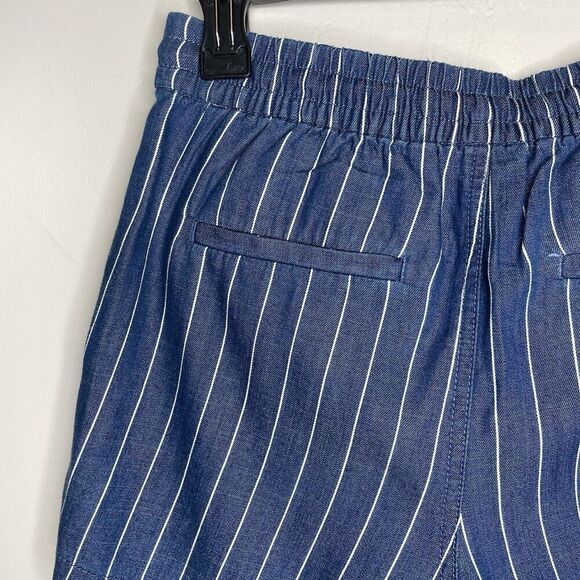J.CREW Seaside Shorts Women XXS Indigo Stripe Pull-On Cotton Blend AV825 - Picture 10 of 16